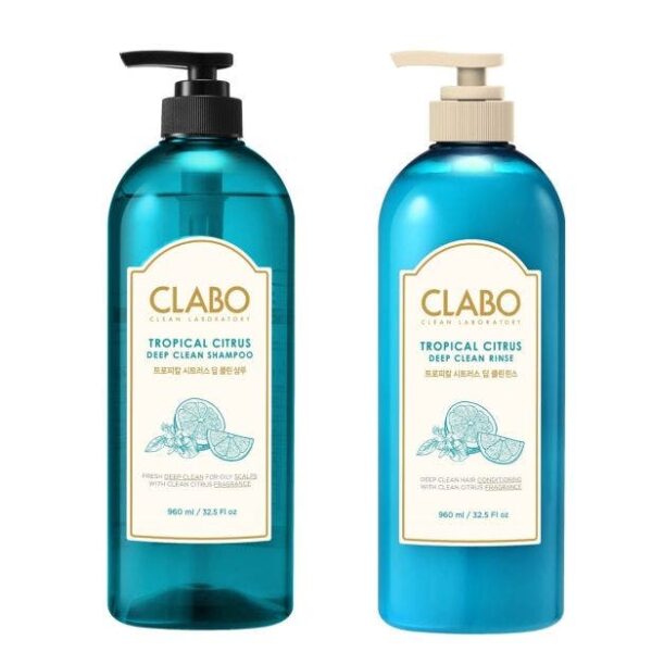 CLABO – Kit Tropical Citrus Deep Clean (Shampoo 960ml + Condicionador 960ml)