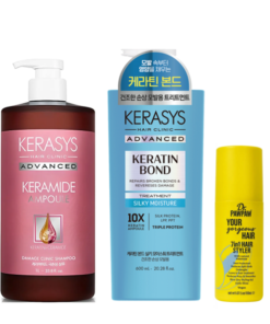 Keramide Damage Clinic Shampoo 1L + Keratin Bond Silky Moisture Mask 600ml + Grátis Dr. Pawpaw 7 in 1 150ml
