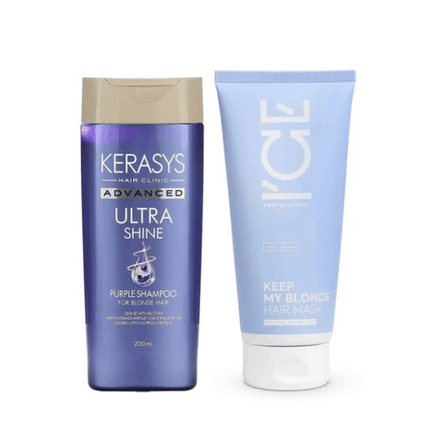 I’ce – Duo Loiras – Advanced Ultra Shine – Purple Shampoo 200ml + Keep My Blonde Máscara 200ml