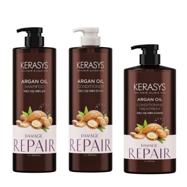 Argan Oil Kit Profissional – Shampoo 1L + Condicionador 1L + Máscara 1L