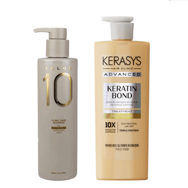 Mise en Scène – Shampoo for Extremely Damaged Hair 500ml + Keratin Bond Deep Repair Treatment 600ml
